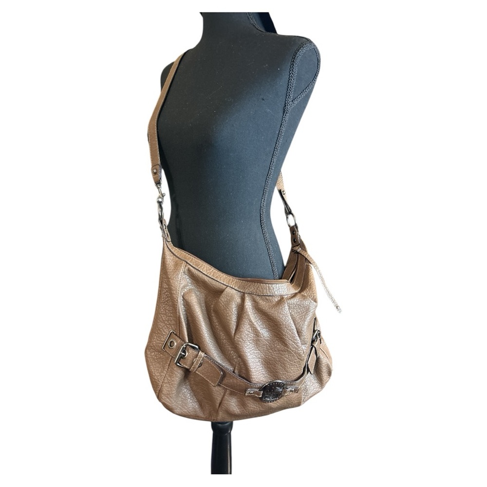 Y2K Rosetti Light Brown Buckle Detail Crossbody Bag
